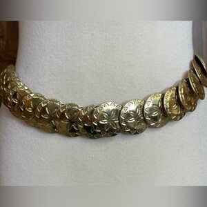 Belt with Gold Tone Metal Layered 36” Long Not Stretched